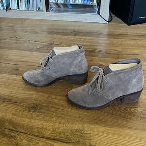 Carlos Santana suede heeled lace up ankle boots